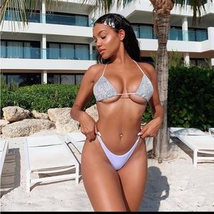 FashionNova Star of the Show Rhinestone 2 Piece Set